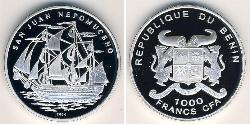1000 Franc 贝宁 銀 