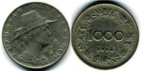 1000 Krone Primera República de Austria (1918-1934) Níquel/Cobre 