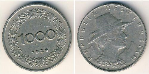 1000 Krone Prima repubblica austriaca (1918-1934) Rame/Nichel 