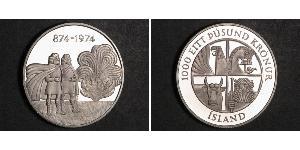 1000 Krone Island Silber 