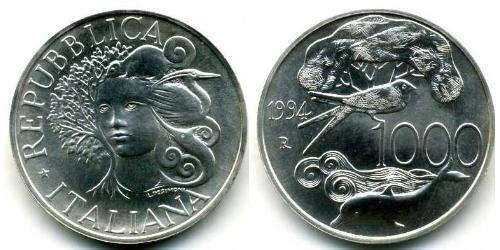 1000 Lira Italia Argento 