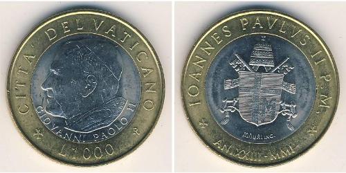 1000 Lira Vaticano (1926-) Bimetal 
