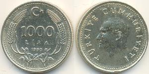 1000 Lira Turquie (1923 - ) Laiton 