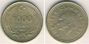 1000 Lira Turquie (1923 - ) Laiton 