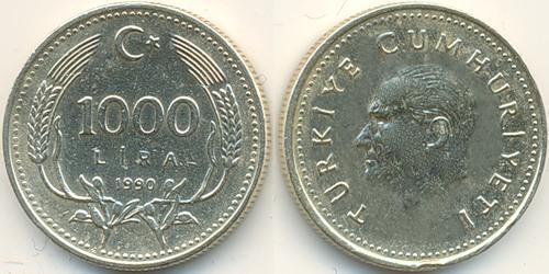 1000 Lira Türkei (1923 - ) Messing 