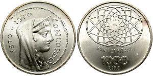 1000 Lira Italia Plata 