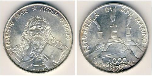 1000 Lira San Marino Silver 