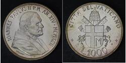 1000 Lira Vatican Silver 