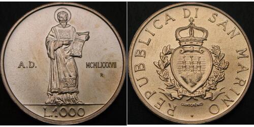 1000 Lira San Marino 銀 