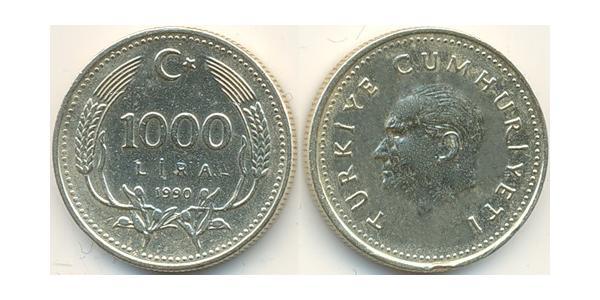 1000 Lira 土耳其 黃銅 