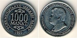 1000 Manat Turkmenistan (1991 - ) Copper/Nickel 