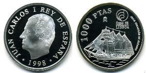1000 Peseta Reino de España (1976 - ) Plata 