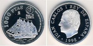 1000 Peseta 西班牙 銀 