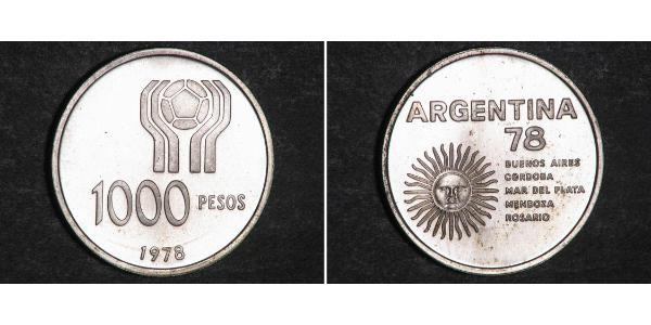 1000 Peso Argentine Argent 