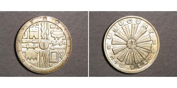 1000 Peso Uruguay Argent 