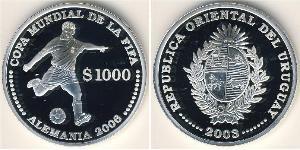 1000 Peso Uruguay Argento 