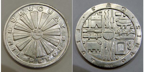 1000 Peso Uruguay Argento 