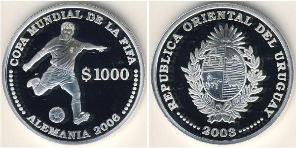 1000 Peso Uruguay Argento 