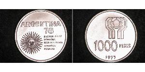 1000 Peso Argentinien Silber 