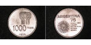 1000 Peso Argentinien Silber 