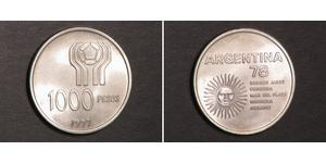 1000 Peso Argentinien Silber 
