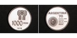 1000 Peso Argentinien Silber 