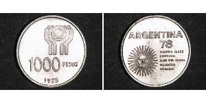 1000 Peso Argentinien Silber 