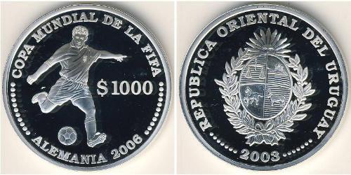 1000 Peso Uruguay Silber 