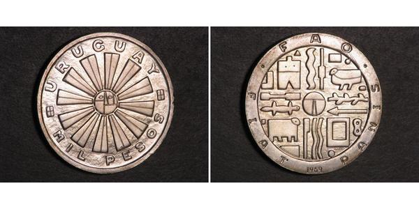 1000 Peso Uruguay 銀 
