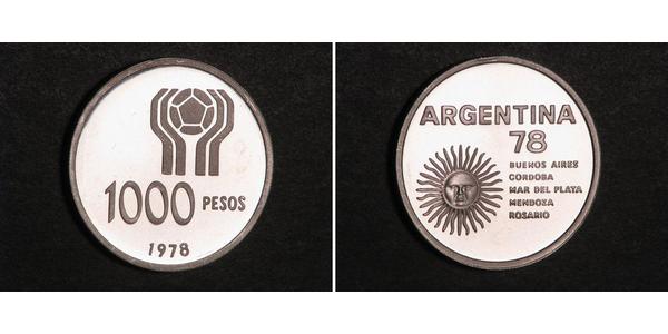 1000 Peso 阿根廷 銀 