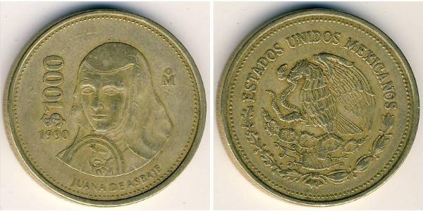 1000 Peso 墨西哥 黃銅 