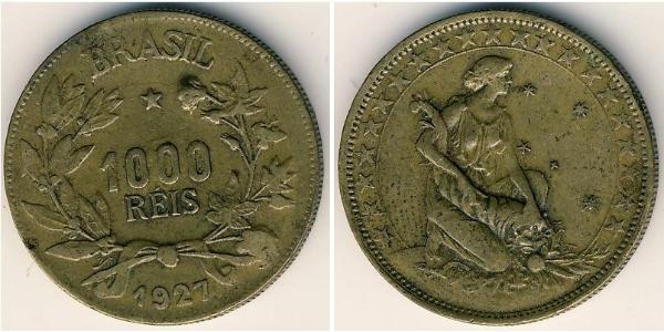 1000 Reis Brasile Alluminio/Bronzo 