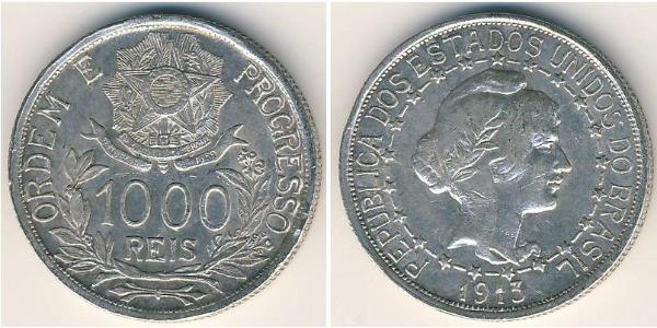 1000 Reis Brésil Argent 