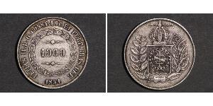 1000 Reis Empire du Brésil (1822-1889) Argent 