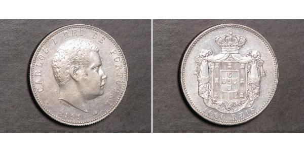 1000 Reis Royaume de Portugal (1139-1910) Argent Charles I de Portugal (1863-1908)