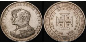 1000 Reis Regno del Portogallo (1139-1910) Argento Carlo I del Portogallo (1863-1908)
