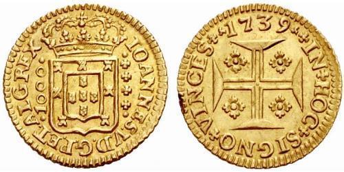 1000 Reis Kingdom of Portugal (1139-1910) Gold Johann V. von Portugal (1689-1750)