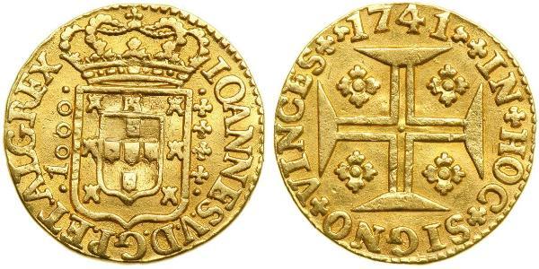 1000 Reis Kingdom of Portugal (1139-1910) Gold John V of Portugal (1689-1750)