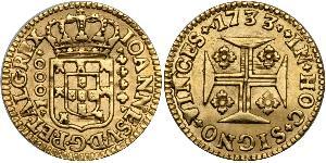 1000 Reis Royaume de Portugal (1139-1910) Or Jean V de Portugal (1689-1750)