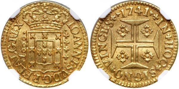 1000 Reis Royaume de Portugal (1139-1910) Or Jean V de Portugal (1689-1750)