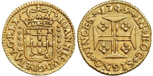 1000 Reis Royaume de Portugal (1139-1910) Or Jean V de Portugal (1689-1750)