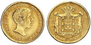 1000 Reis Portogallo / Regno del Portogallo (1139-1910) Oro Peter V of Portugal (1837-1861)