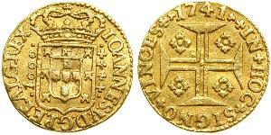 1000 Reis Regno del Portogallo (1139-1910) Oro Giovanni V del Portogallo (1689-1750)