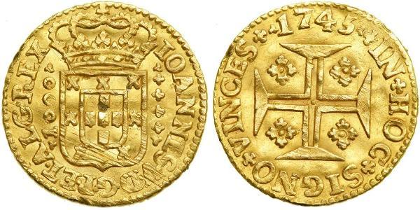 1000 Reis Reino de Portugal (1139-1910) Oro Juan V de Portugal (1689-1750)
