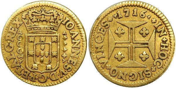 1000 Reis Reino de Portugal (1139-1910) Oro Juan V de Portugal (1689-1750)