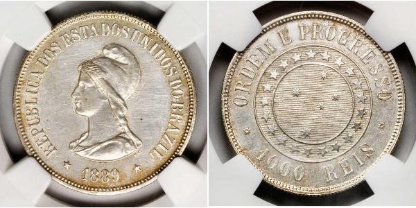 1000 Reis Brasil Plata 