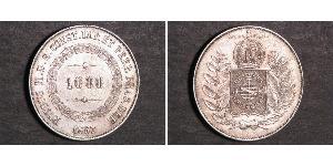 1000 Reis Imperio del Brasil (1822-1889) Plata 