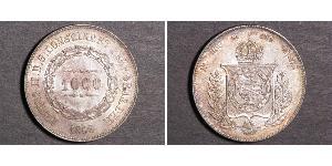 1000 Reis Imperio del Brasil (1822-1889) Plata Pedro II de Brasil (1825 - 1891)