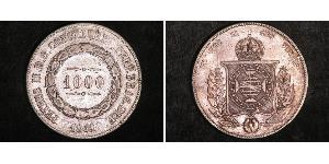 1000 Reis Imperio del Brasil (1822-1889) Plata 