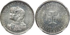 1000 Reis Reino de Portugal (1139-1910) Plata Carlos I de Portugal (1863-1908)